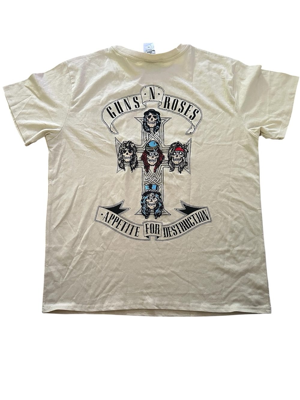 Guns N Roses Khaki Embroidered Appetite For Destruction Graphic Tee